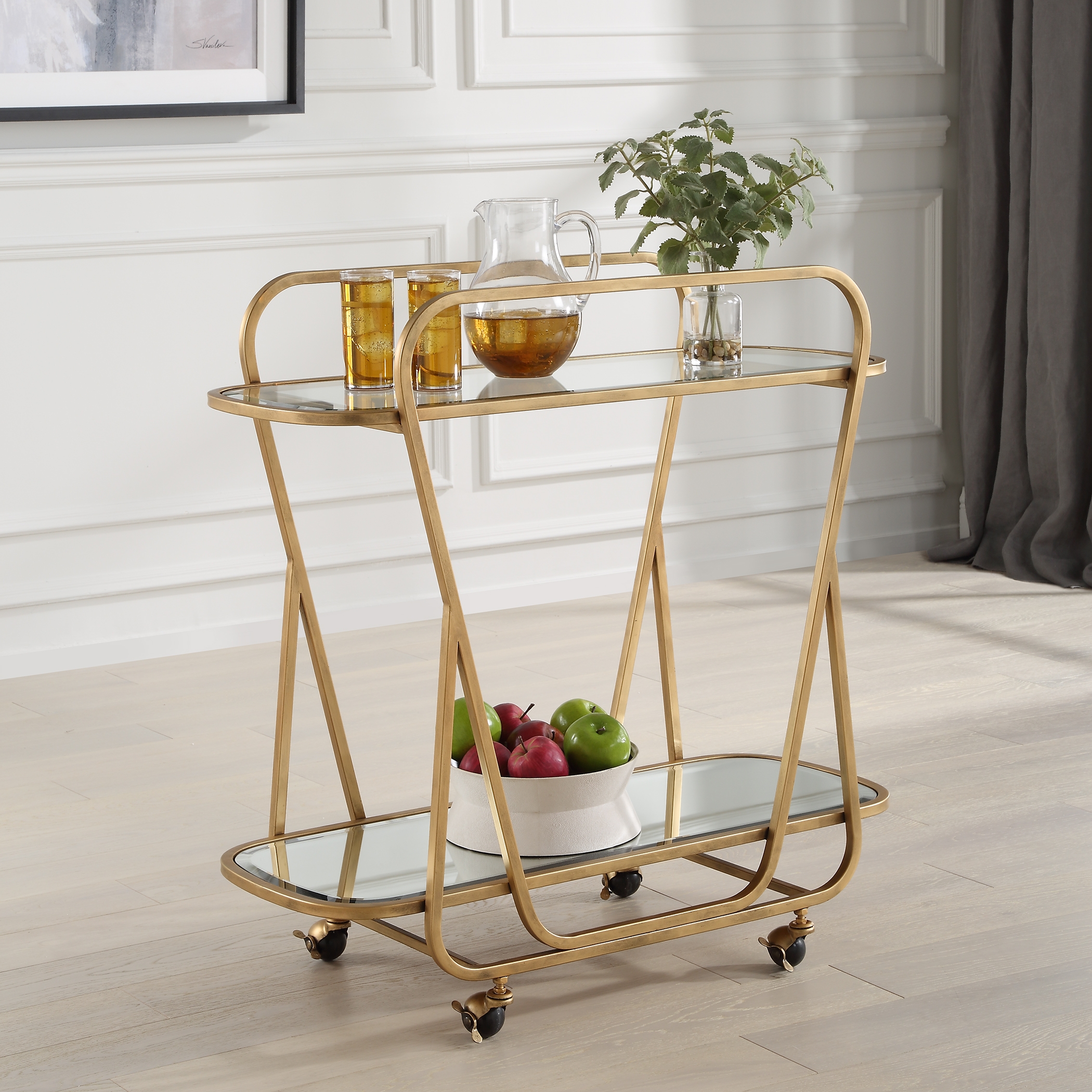 Swain Brass Serving Cart - Image 2