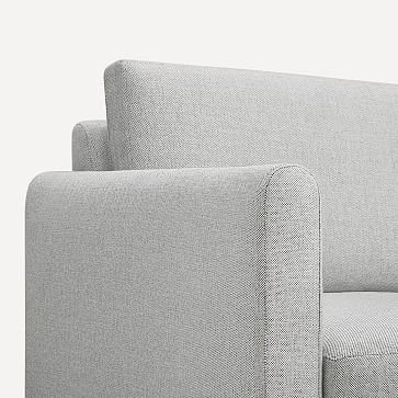 Nomad Block Fabric Sofa with Chaise, Olefin, Navy Blue, Ebony Wood - Image 2