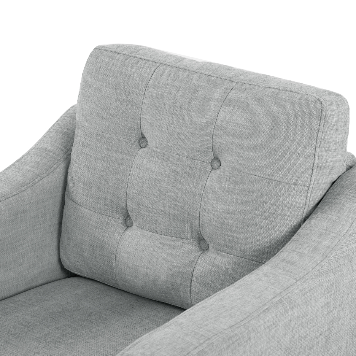 Nathaniel Tufted Back Accent Chair - Light Grey - Image 2