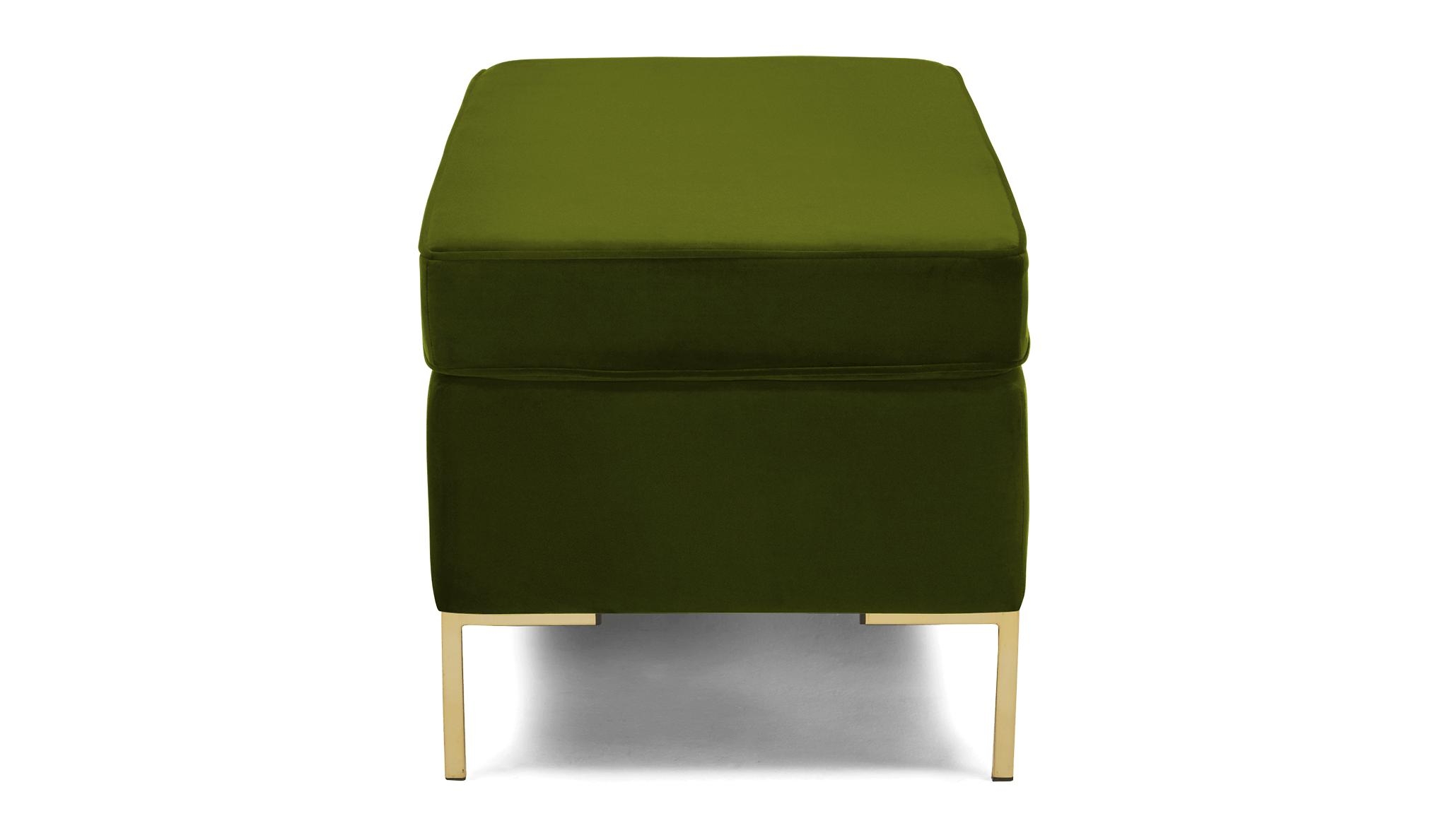 Green Dee Mid Century Modern Bench with Storage - Royale Apple - Image 3