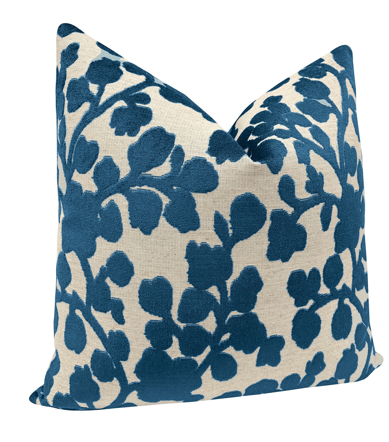 BLOSSOM CUT VELVET // SAPPHIRE - BY THE YARD - Image 1