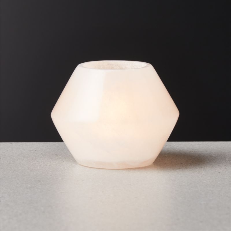Stevie Alabaster Tea Light Candle Holder - Image 1