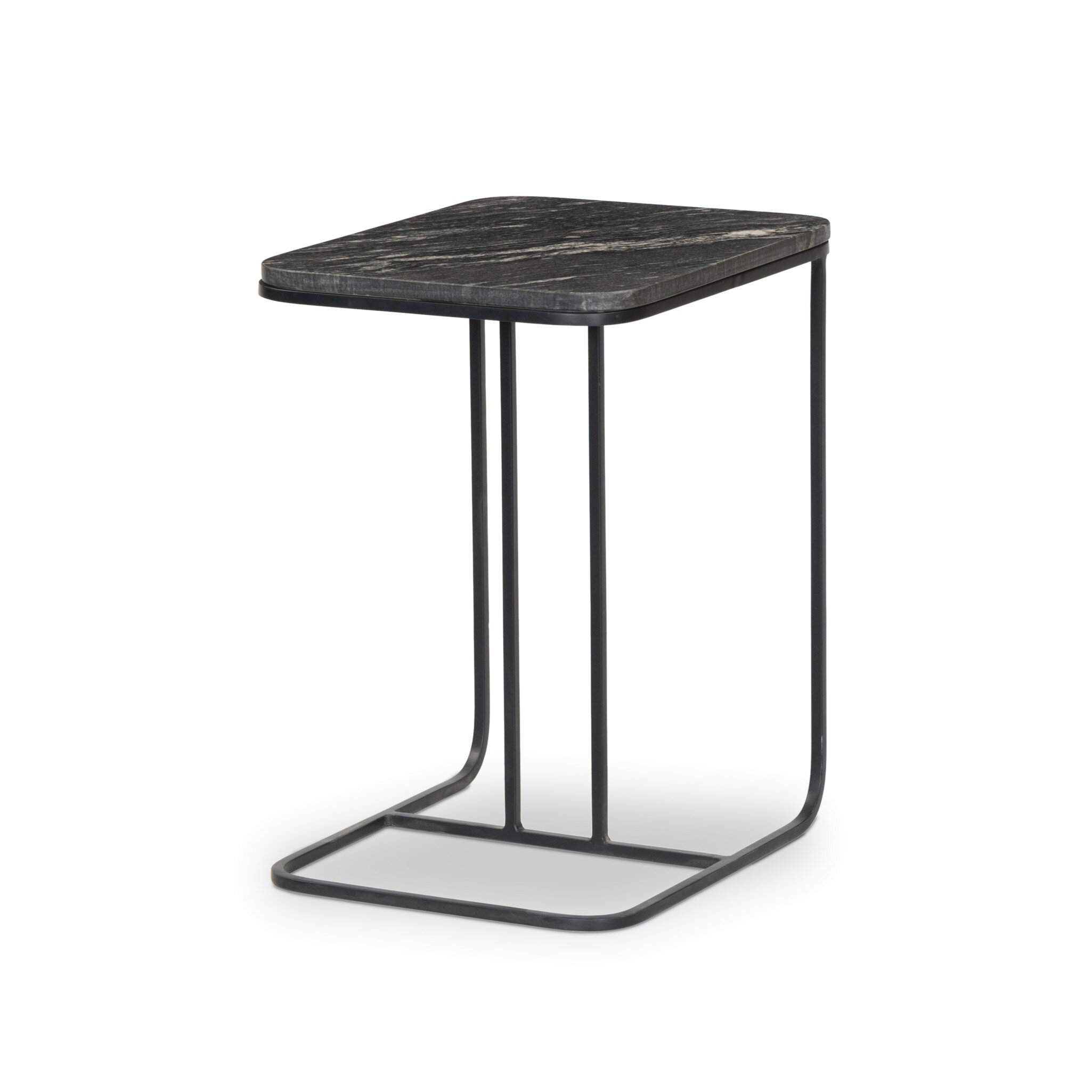 Adalley C Table - Polished Black Marble - Image 0