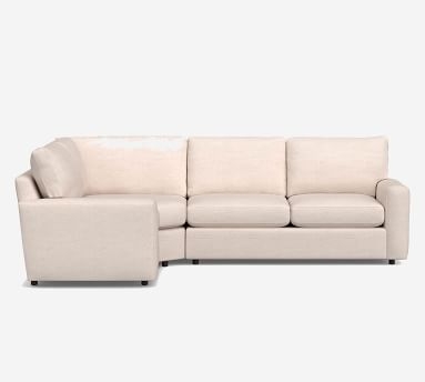 Pearce Modern Square Arm Upholstered Right Arm 3 Piece Wedge Sectional, Down Blend Wrapped Cushions, Performance Boucle Oatmeal - Image 1