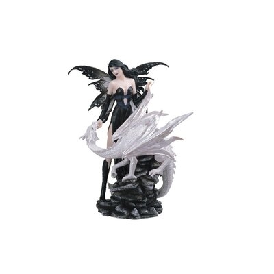 Gothic Fairy with White Dragon Figurine - Image 0