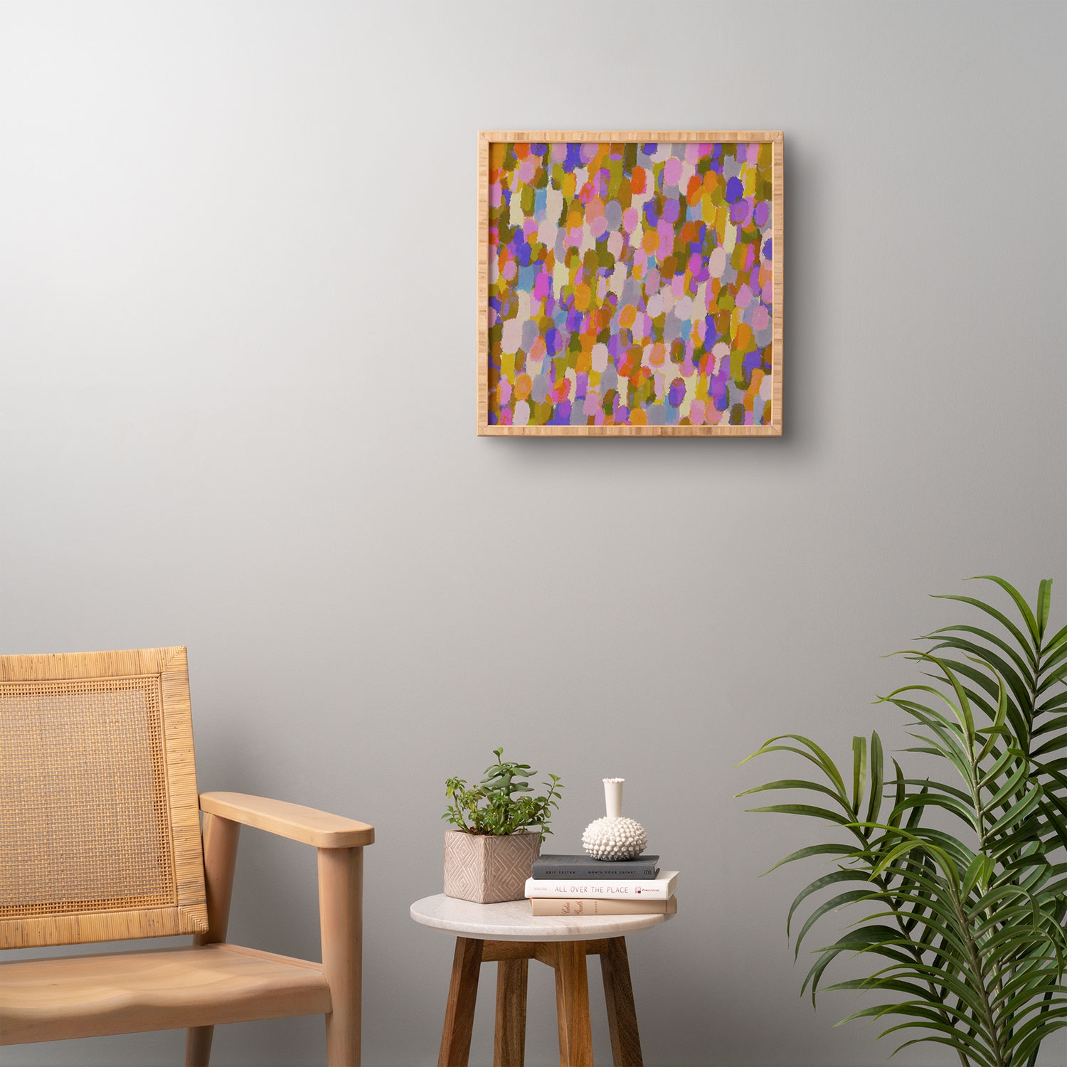 Colorful Brush Strokes by Alisa Galitsyna - Framed Wall Art Basic Black 20" x 20" - Image 3