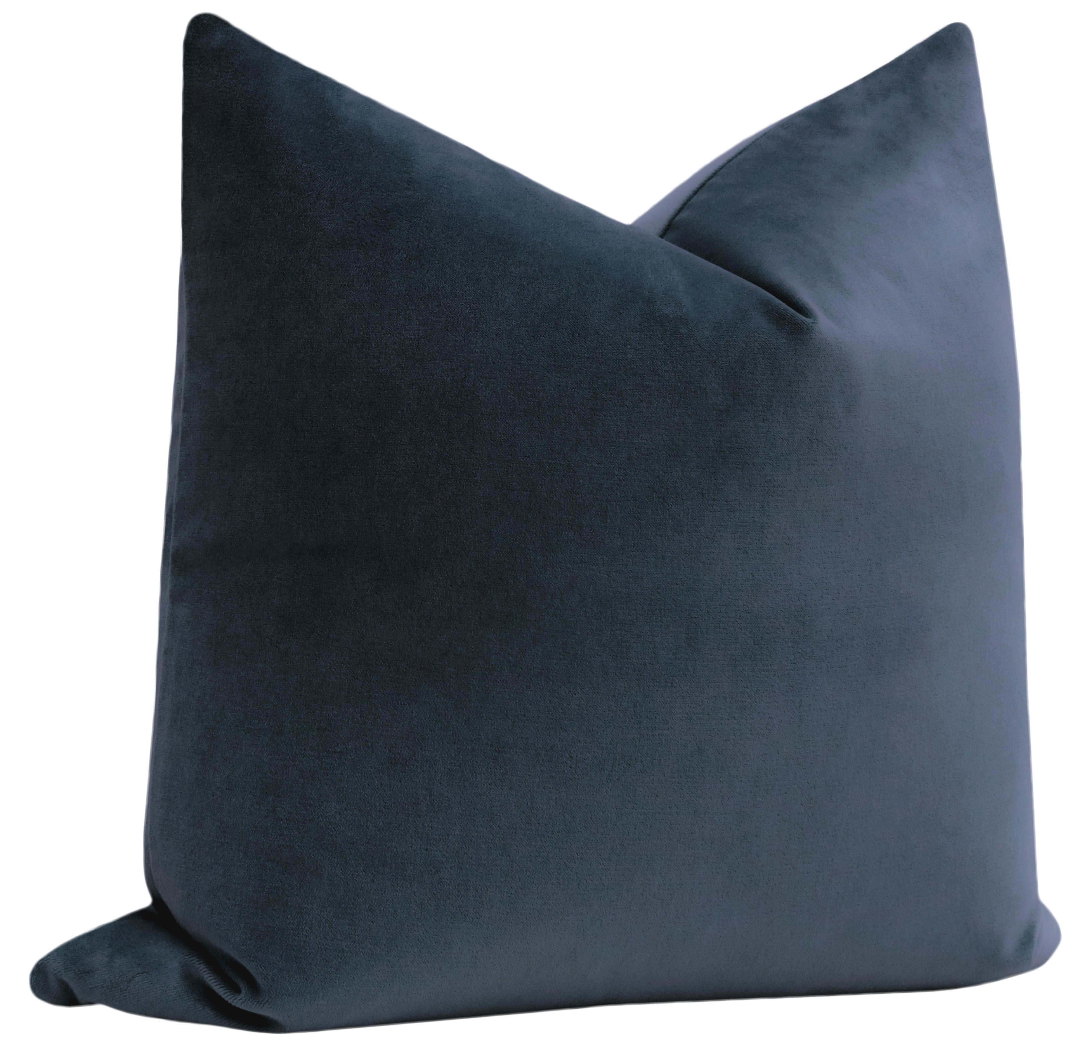 SOCIETY VELVET // PRUSSIAN BLUE - 20” X 26” STANDARD SHAM / Knife Edge - Image 1