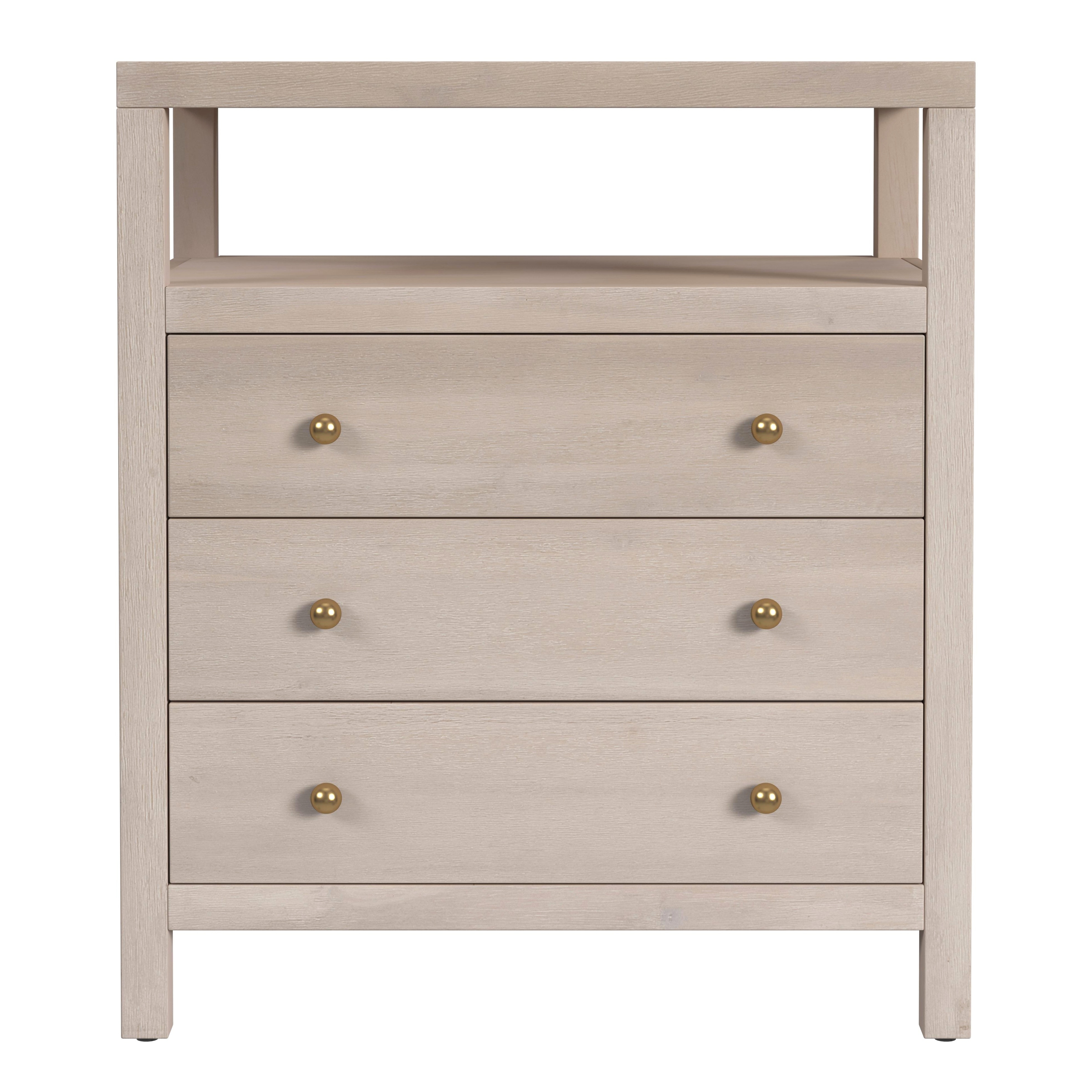 Nora Antique Taupe Nightstand - Image 2