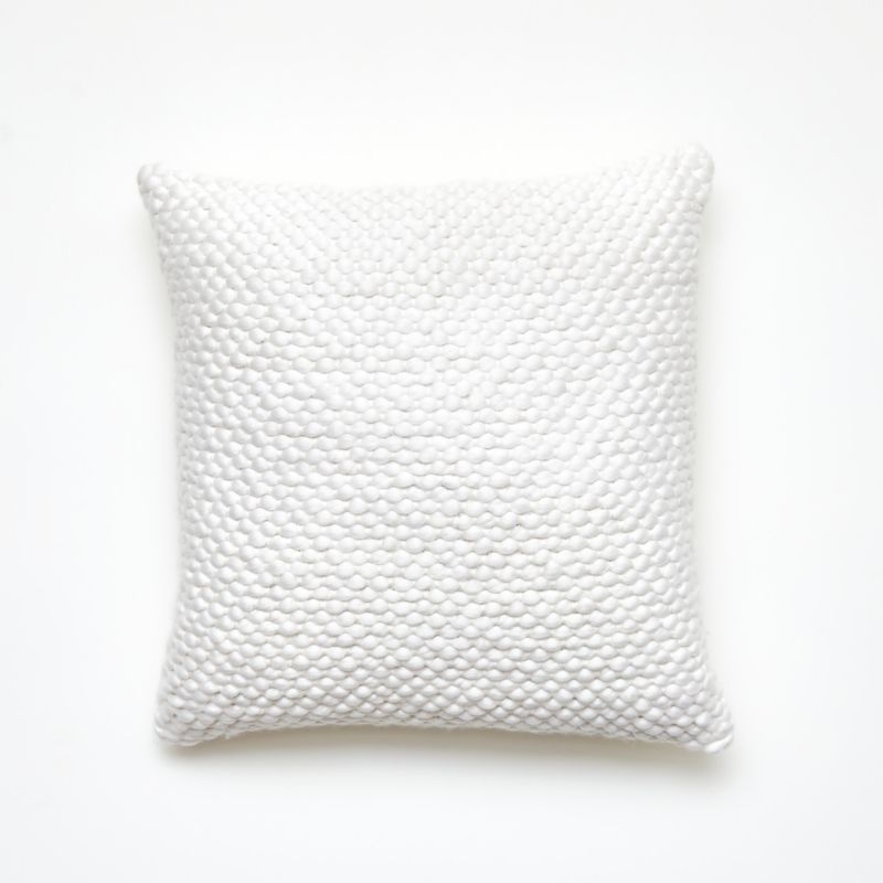 Remy Pillow with Feather-Down Insert, White, 18" x 18" - Image 0
