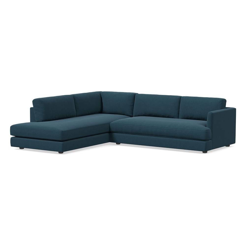 Haven Bench Sectional Set 38: Right Arm Sofa Bench, Left Arm Terminal Chaise, Trillium, Performance Velvet, Petrol, Concealed Supports - Image 0