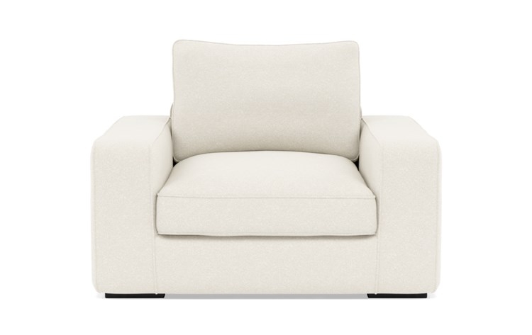 Ainsley Accent Chair with White Cirrus Fabric and Matte Black legs - Image 0
