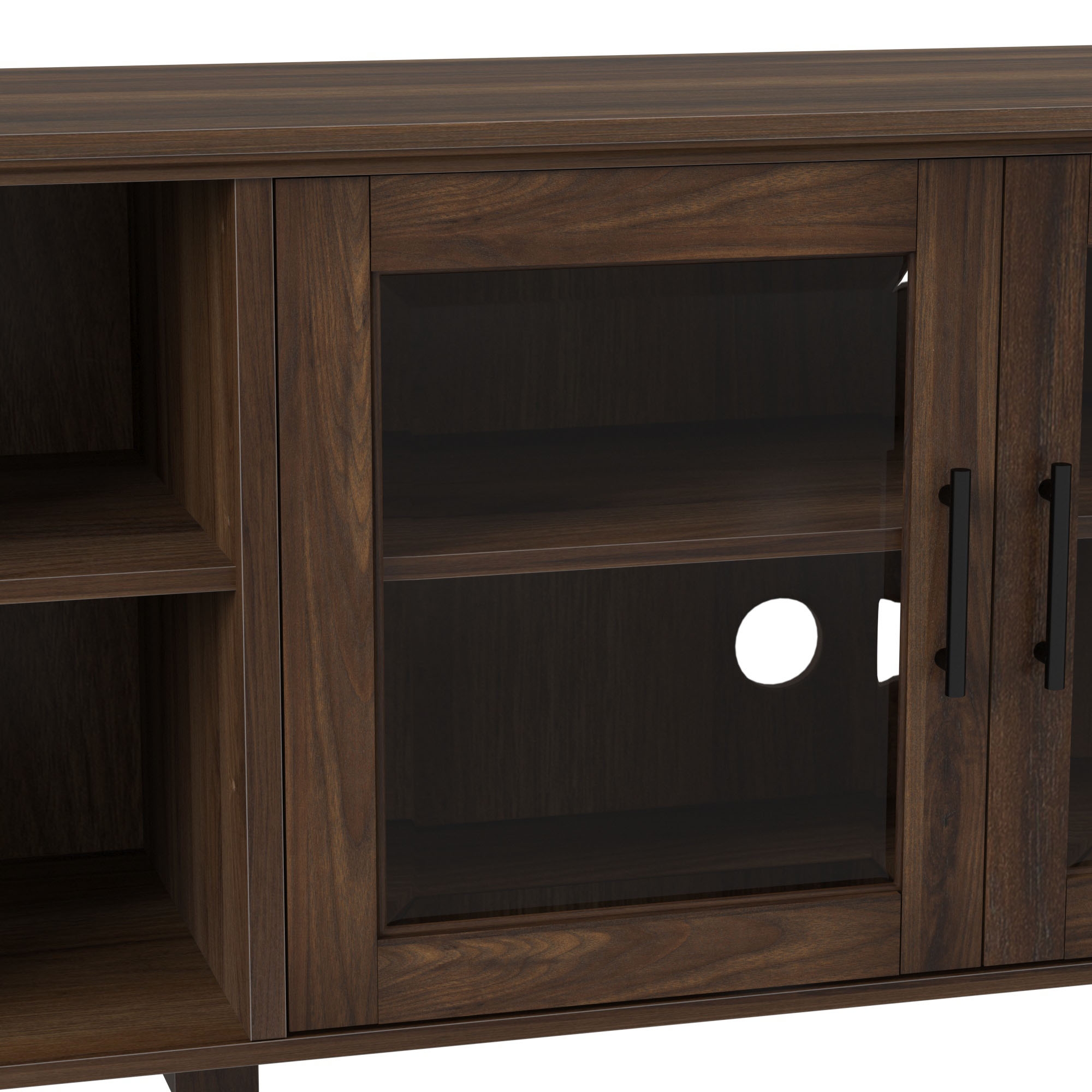 Columbus 58" TV Stand with Middle Doors - Dark Walnut - Image 5
