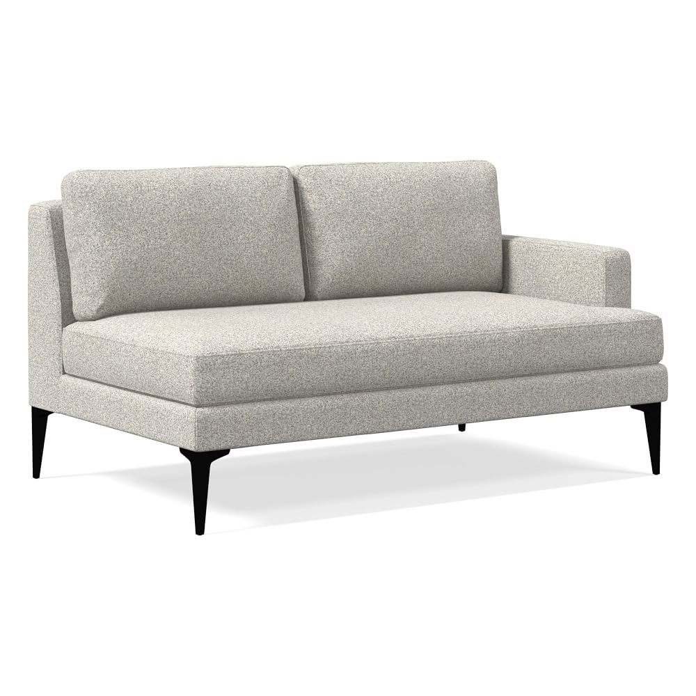 Andes Petite Right Arm 2 Seater Sofa, Poly, Chenille Tweed, Storm Gray, Dark Pewter - Image 0