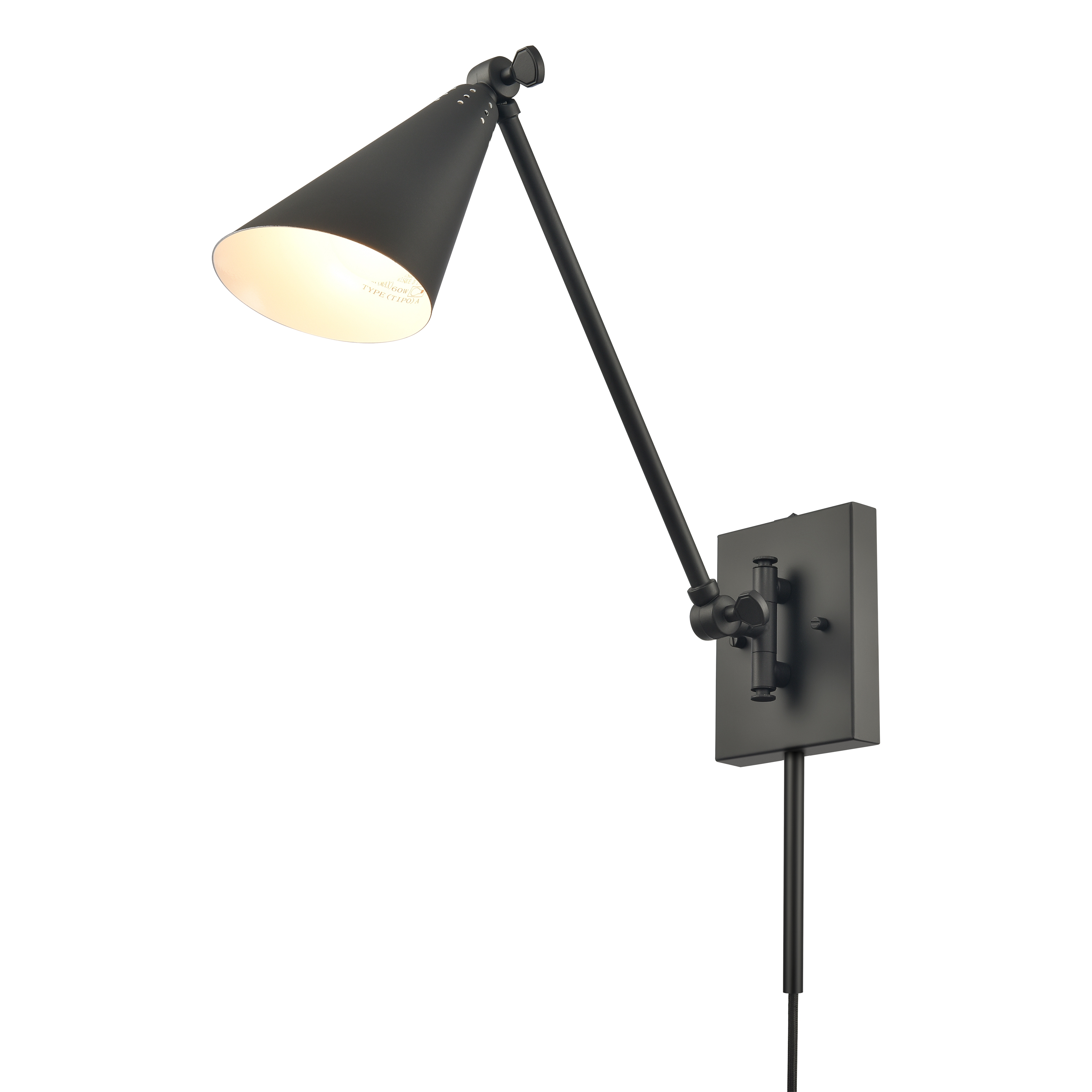 Whitmire 10.5'' High 1-Light Plug-In/Hardwire Sconce - Matte Black - Image 4