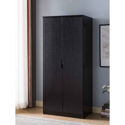 Free Standing Wardrobe With Clothing Rods In White Oak Finish - Image 0