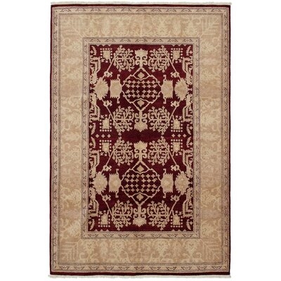 One-of-a-Kind Kalyssa Hand-Knotted Dark Red 6'3" x 9'4" Wool Area Rug - Image 0