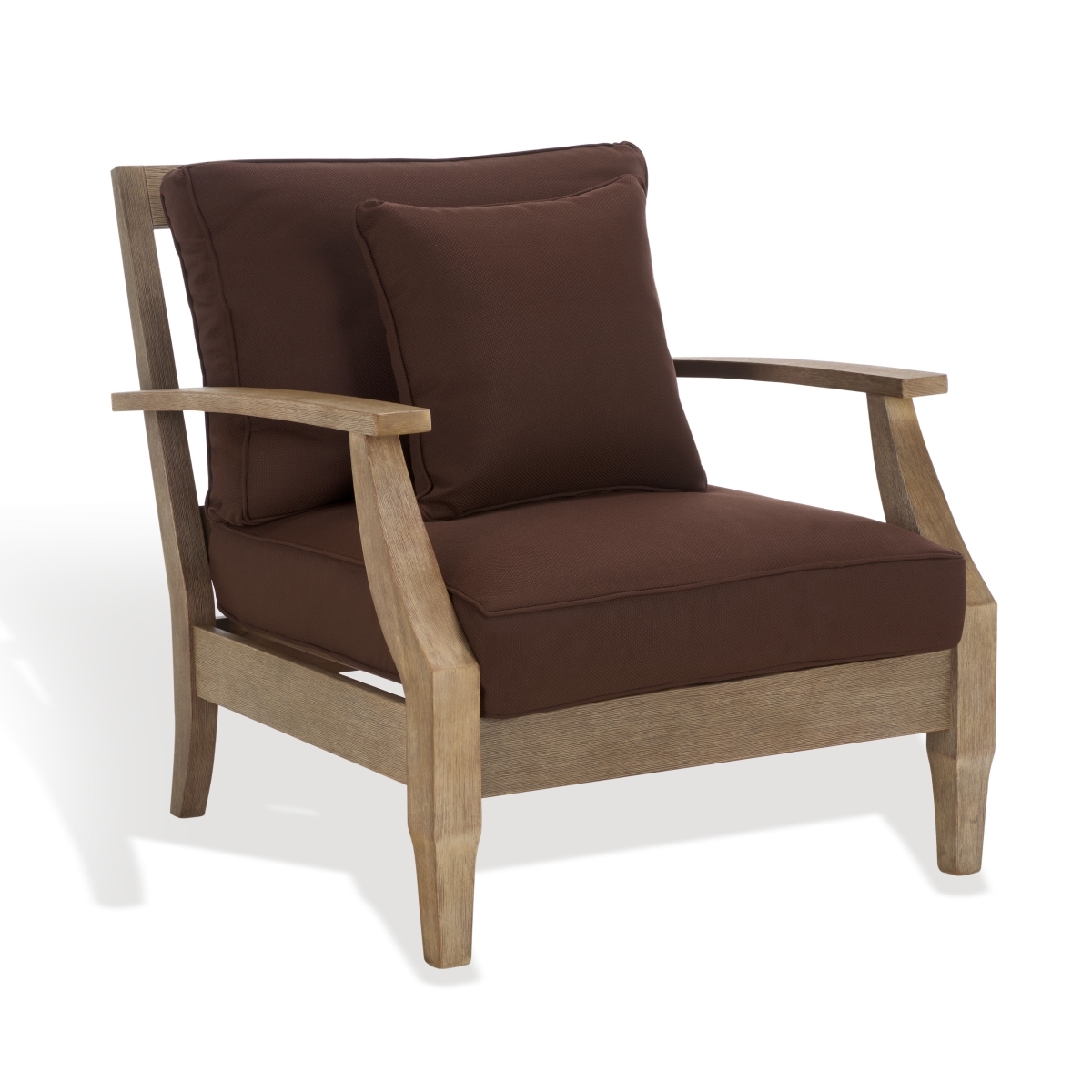 Martinique Wood Patio Armchair - Natural/Dark Brown - Image 5