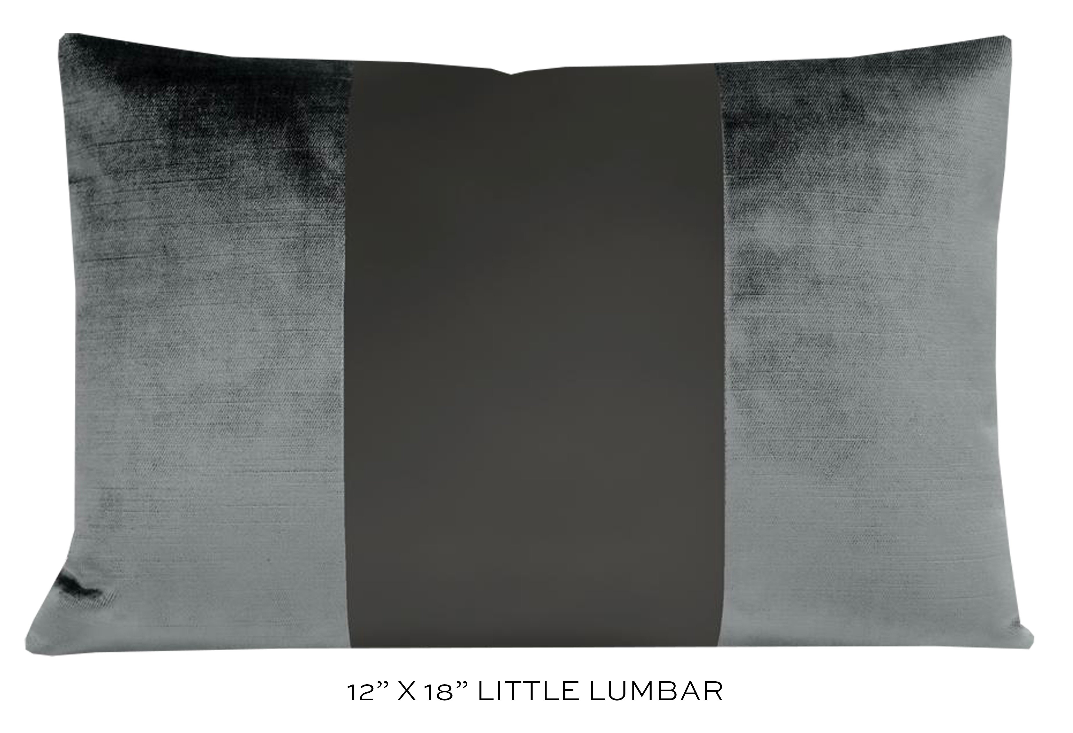 PANEL MONOCHROMATIC :: FAUX SILK VELVET // GRAPHITE - XL LUMBAR 14" X 48" - Image 3