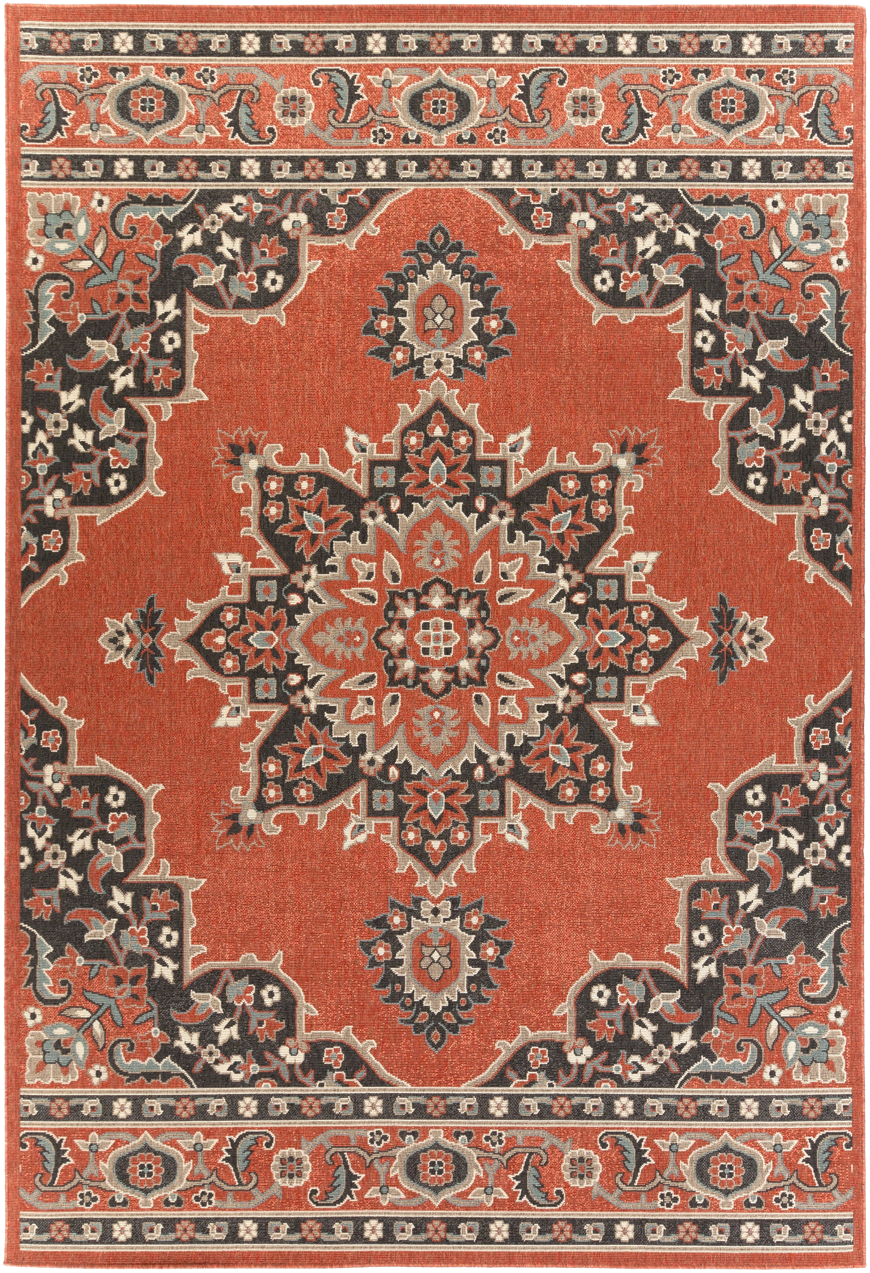 Alfresco Red Outdoor 5'11" x 8'10" Machine Woven Rug - Image 0