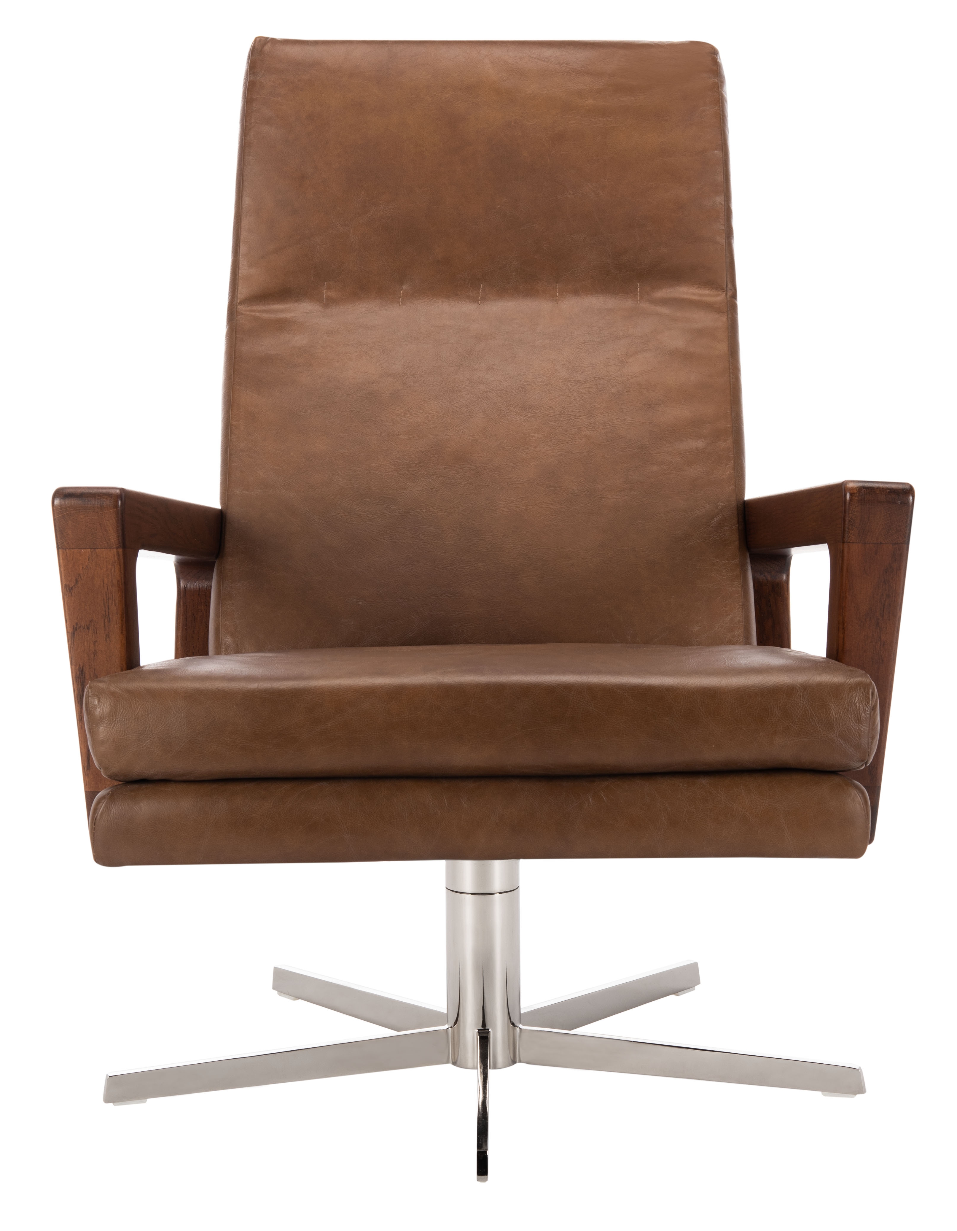 Damien Swivel Arm Chair - Chocolate/Dark Walnut - Arlo Home - Image 0