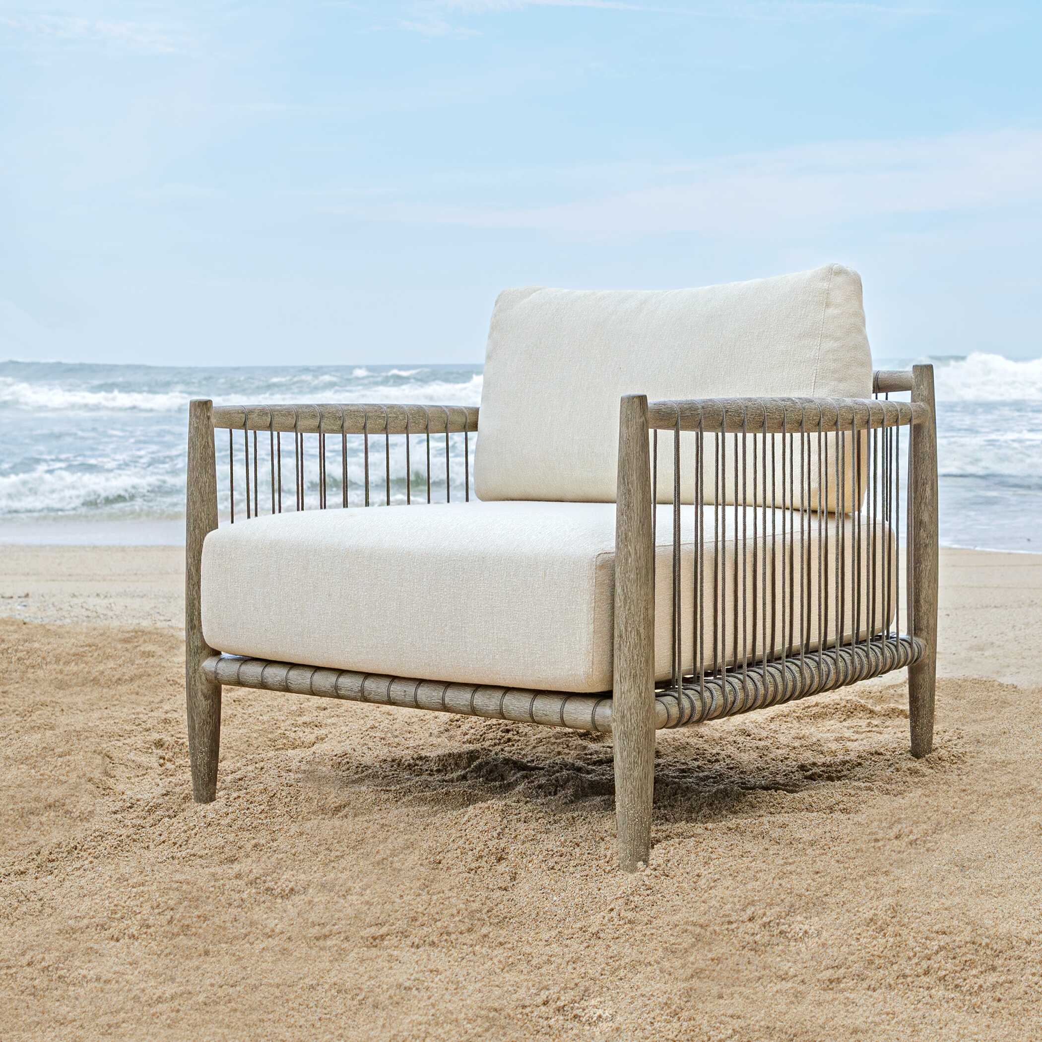 Borneo White Outdoor Lounge Chair - Image 1