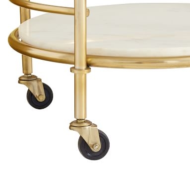Monique Marble Bar Cart, Gold - Image 2