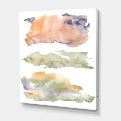 Abstract Orange Beige Green And Blue Clouds - Modern Canvas Wall Art Print-PT37260 - Image 0