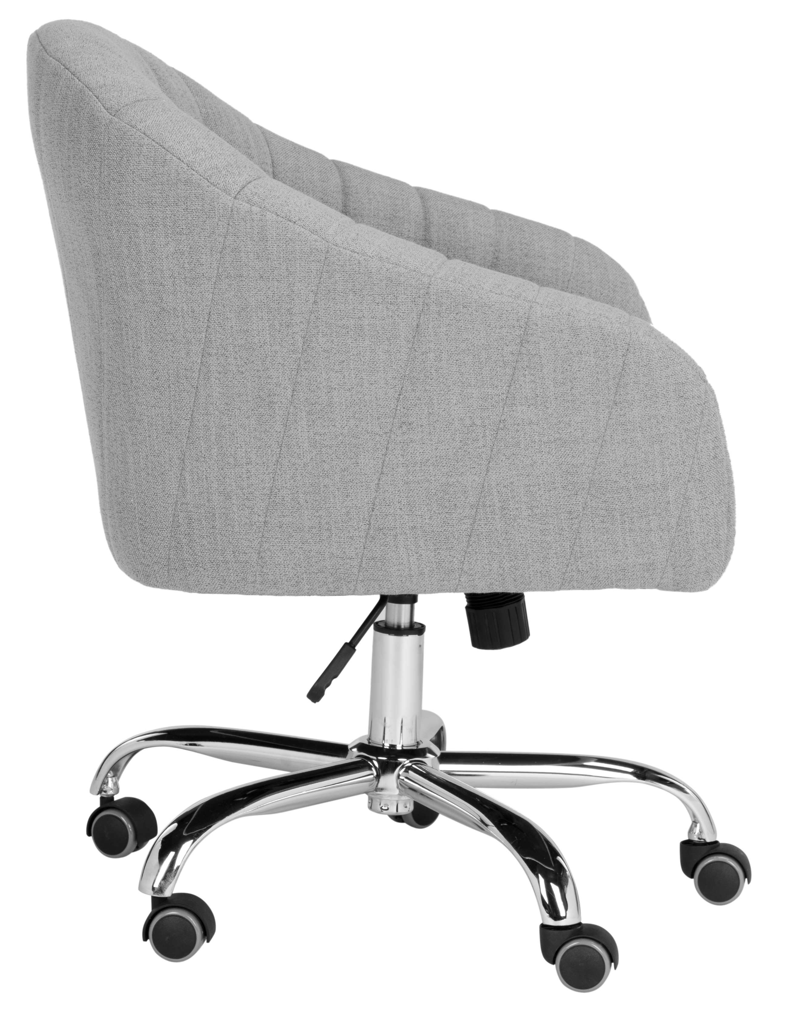 Themis Linen Chrome Leg Swivel Office Chair - Grey/Chrome - Arlo Home - Image 2