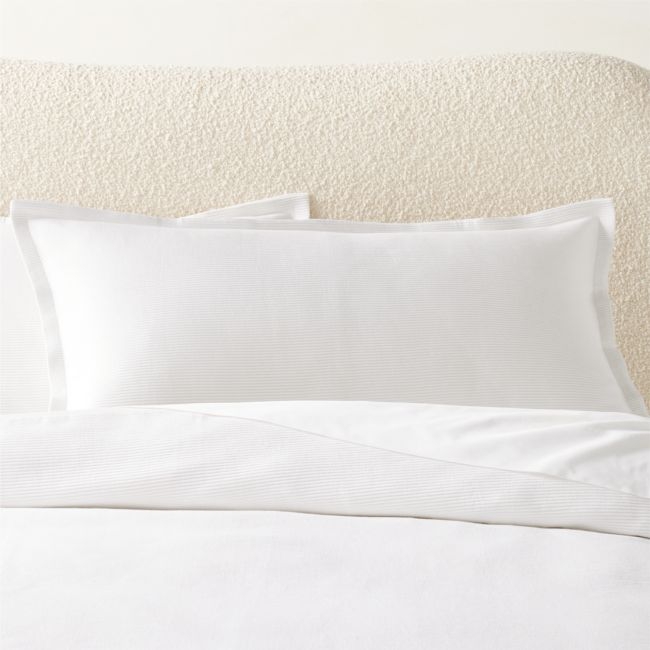 Valencea Organic Cotton White King Pillow Shams Set of 2 - Image 0