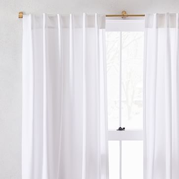 Cotton Canvas Curtain with Cotton Lining, White, 48"x84", Set of 2 - Image 3