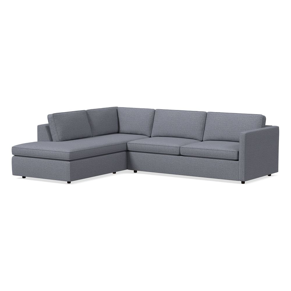 Harris 114" Left Multi Seat 2-Piece Bumper Chaise Sectional, Standard Depth, Yarn Dyed Linen Weave, graphite - Image 0