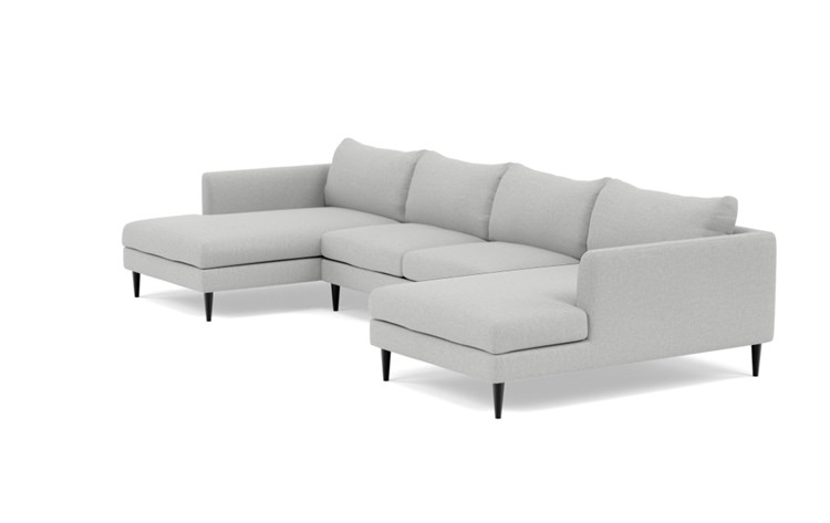 Owens U-Sectional with Grey Ecru Fabric and Unfinished GunMetal legs - Image 4