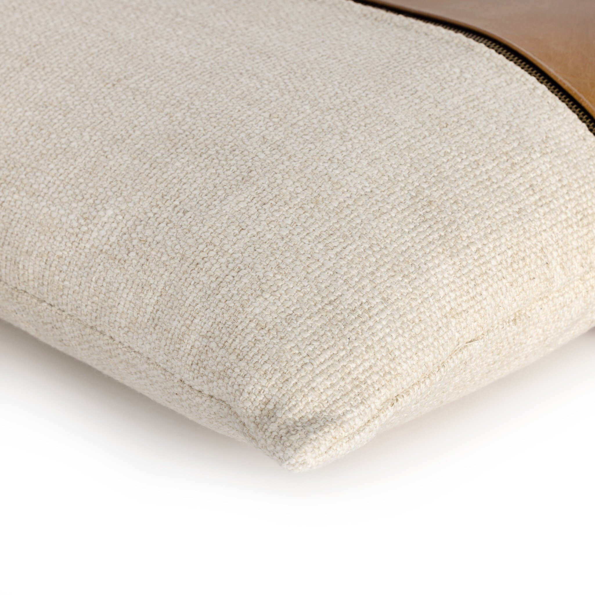 Leather and Linen Pillow - Sonoma Butterscotch - Image 4