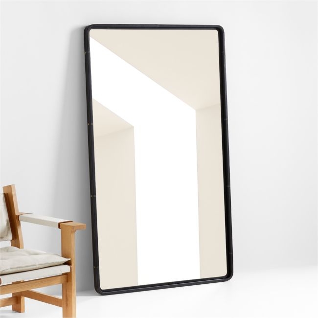 Shinola Runwell Black Leather Mirror - Image 0