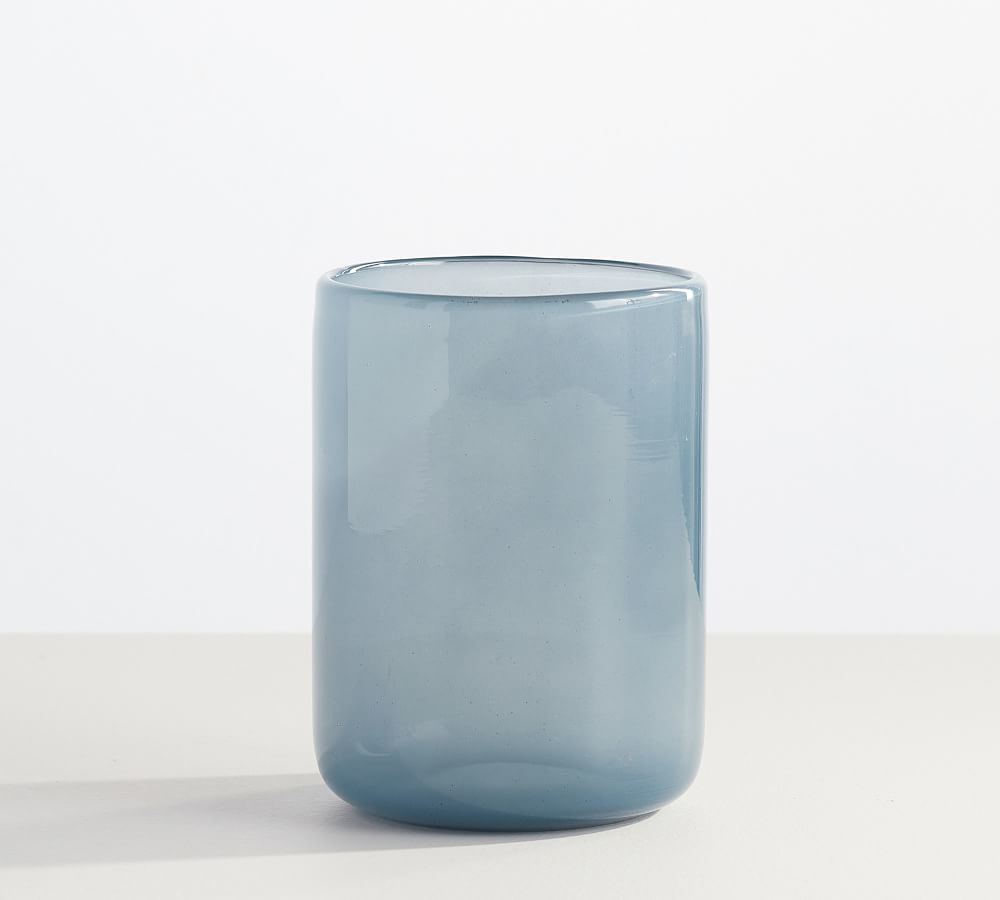 Modern Glass Votive Holders, Dusty Blue, Large - Image 0