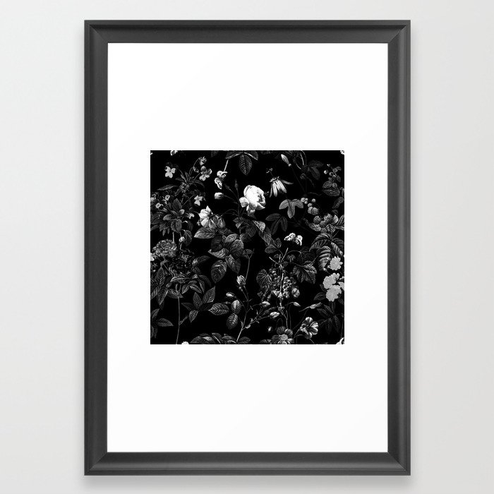 Dark Flower Framed Art Print by Burcu Korkmazyurek - Scoop Black - Small 13" x 19"-15x21 - Image 0