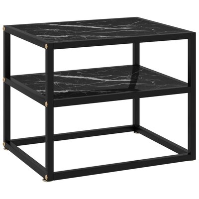 Ebern Designs Console Table Black 19.7"X15.7"X15.7" Tempered Glass - Image 0