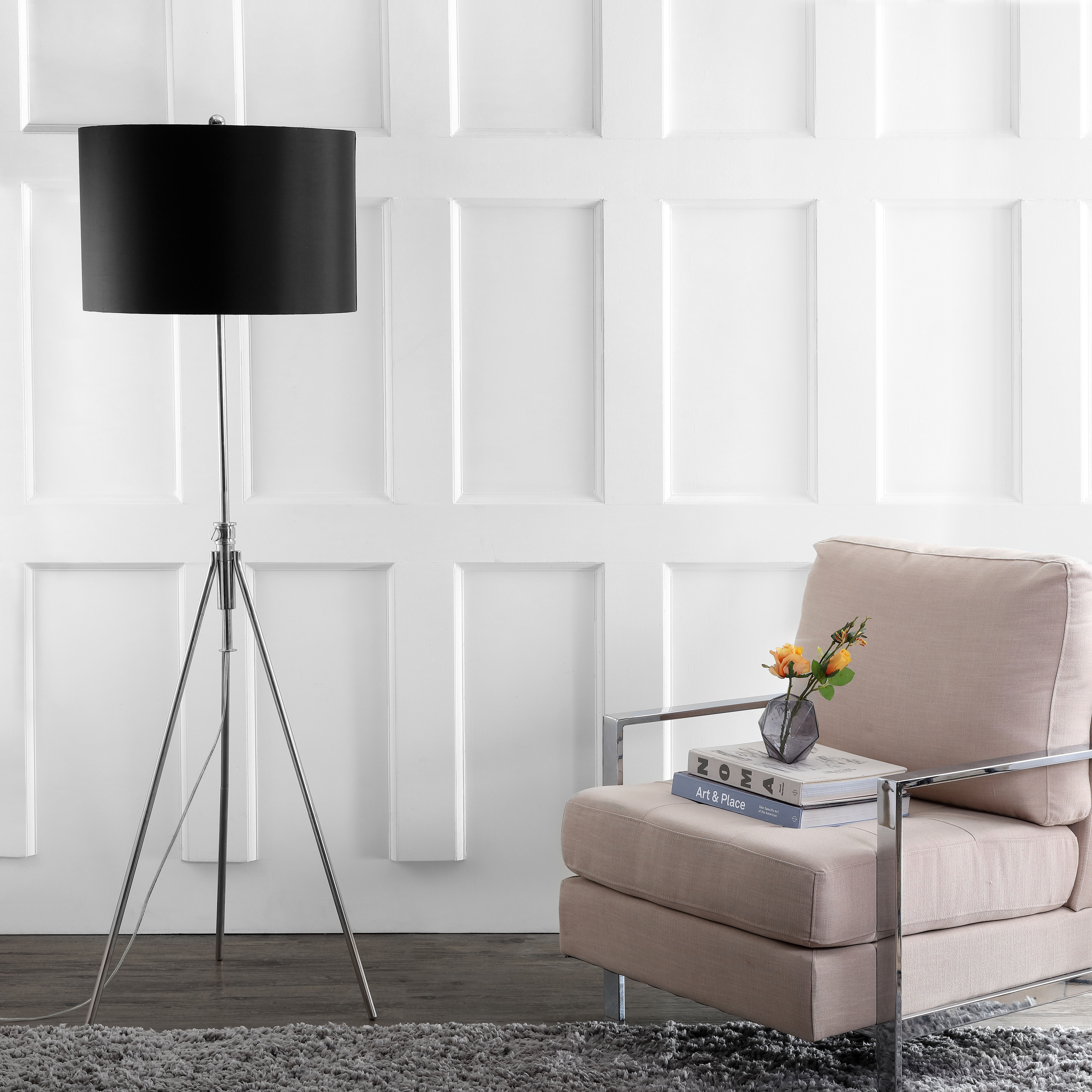 Cipriana Adjustable Floor Lamp - Nickel - Arlo Home - Image 2