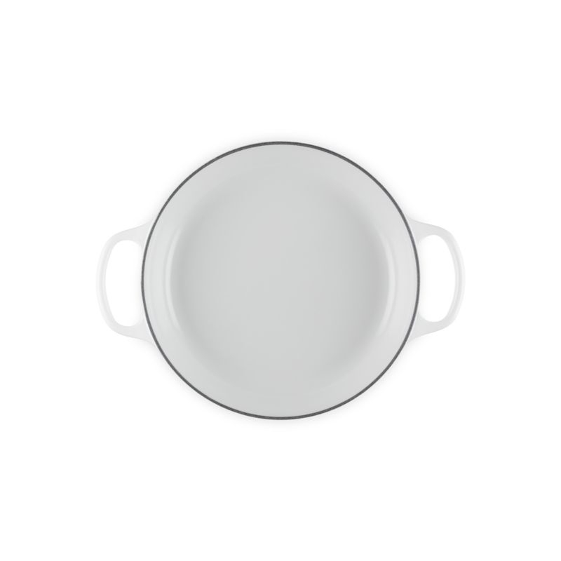 Le Creuset ® 2.25-Qt. White Enameled Cast Iron Braiser with Glass Lid - Image 4