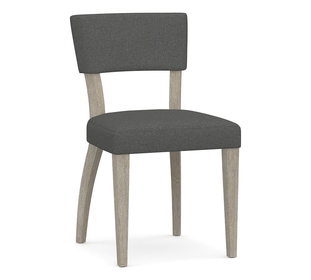Payson Upholstered Dining Side Chair, Gray Wash Leg, Park Weave Charcoal - Image 0