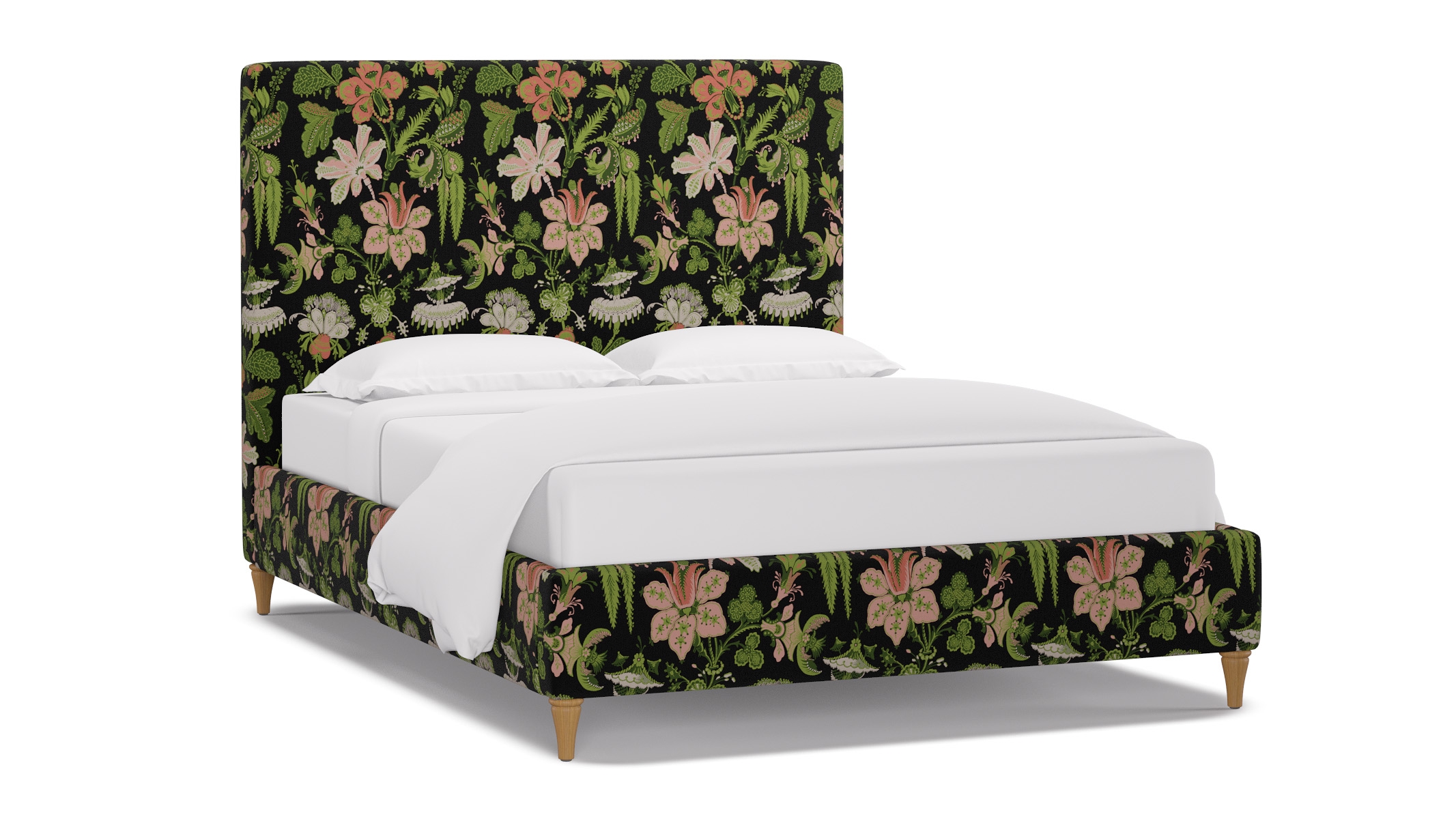 Classic Bed, Coral Onyx Rossetta, Natural Decorative Tapered Leg, Twin - Image 1