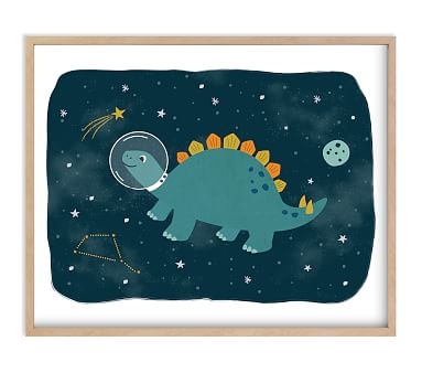 Minted(R) Dinos in Space 2 Wall Art by Annie Holmquist; 16x20, Natural - Image 0