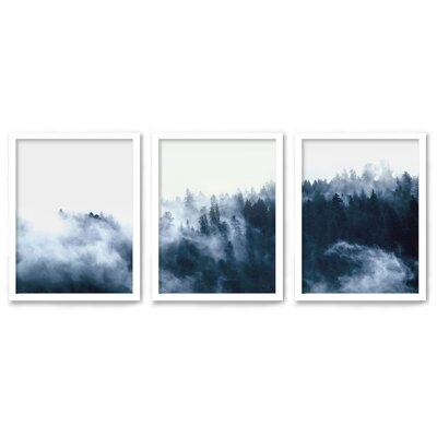 Misty Mountain Views - 3 Piece Picture Frame Photograph Print Set on Paper - Image 0