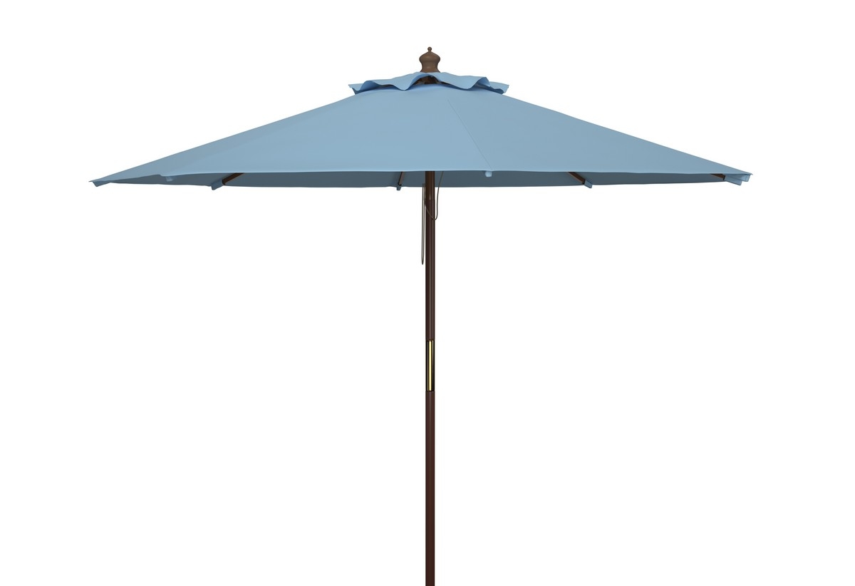 Bethany 9Ft Wooden Umbrella - Baby Blue - Arlo Home - Image 0