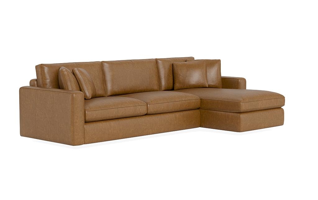 James Leather 3-Seat Right Chaise Sectional - Image 1