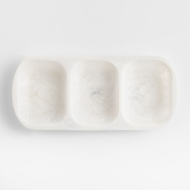 Naya White Resin Divided 3-Part Server - Image 0