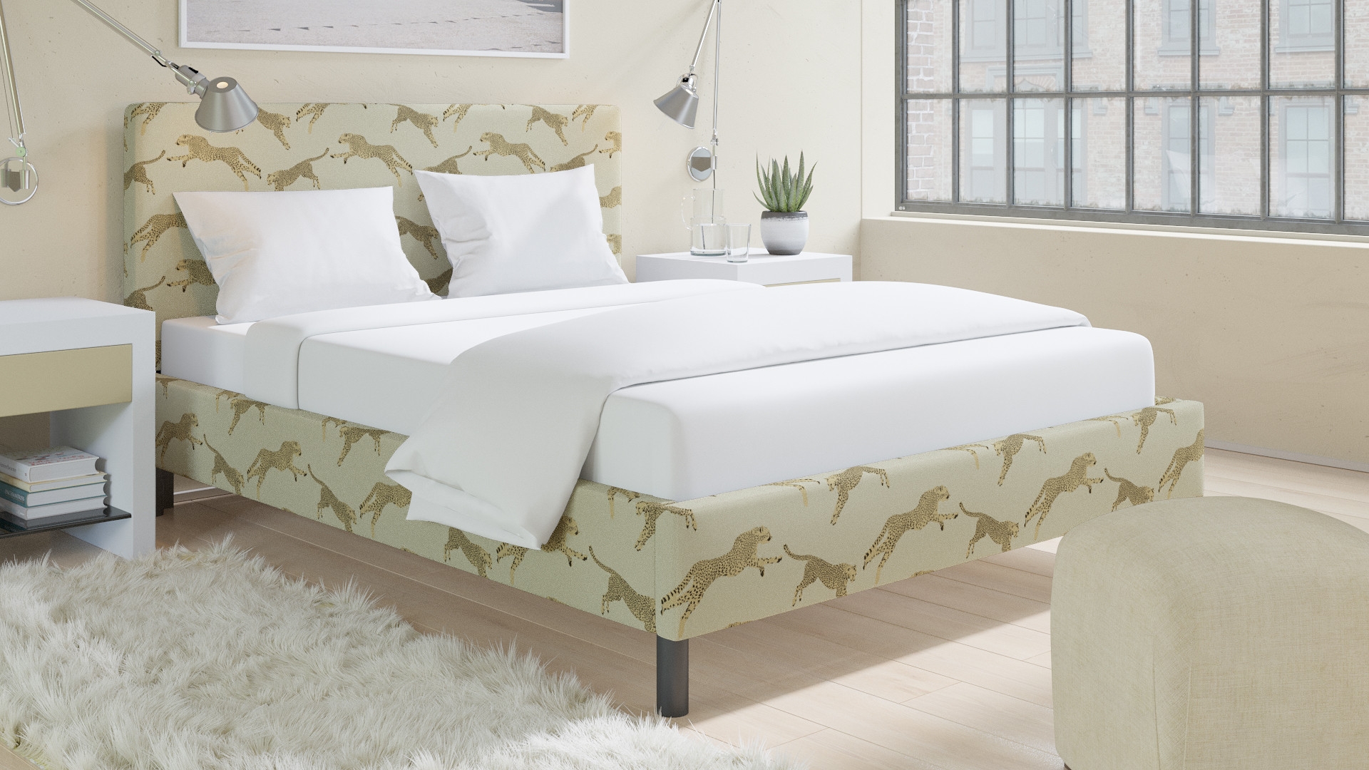 Tailored Platform Bed, Desert Cheetah, Queen - Image 2