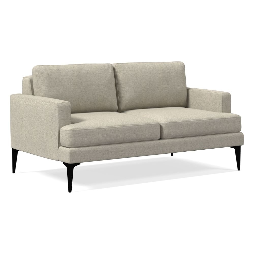 Andes 60" Multi-Seat Sofa, Petite Depth, Performance Coastal Linen, Dove, Dark Pewter - Image 0
