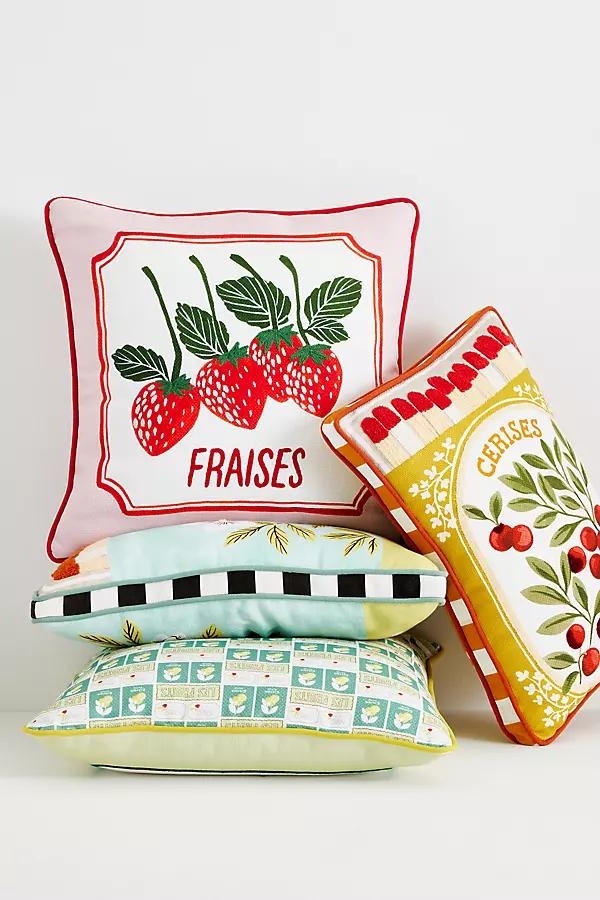 Les Fruits Cotton Embroidered Pillow - Image 0