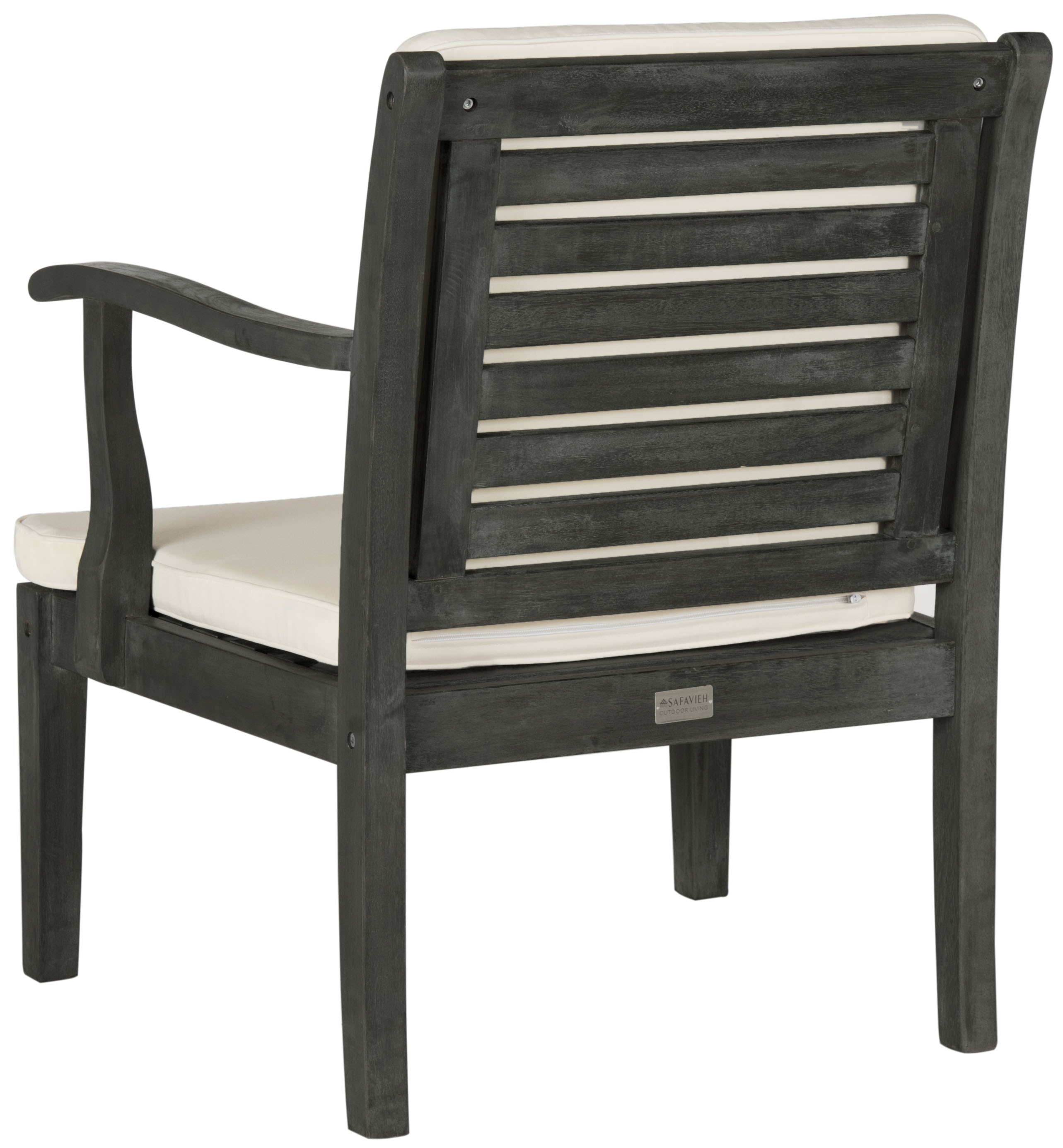 Fresno 4 Piece Outdoor Living Set - Dark Slate Grey/Beige - Safavieh - Image 3
